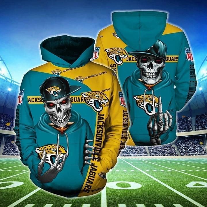 Jacksonville Jaguars Hip Hop Skull   81 Unisex 3D Hoodie Gift For Fans