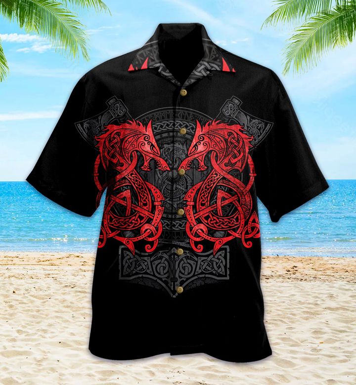 Viking Dragon Red Hawaii Shirt Ha101874