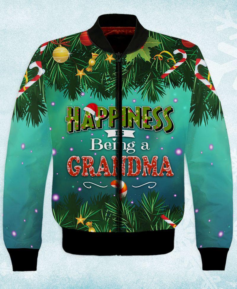 Happiness I’M Being A Grandma 3D Shirts Gift For Christmas Holiday 3D Bomber