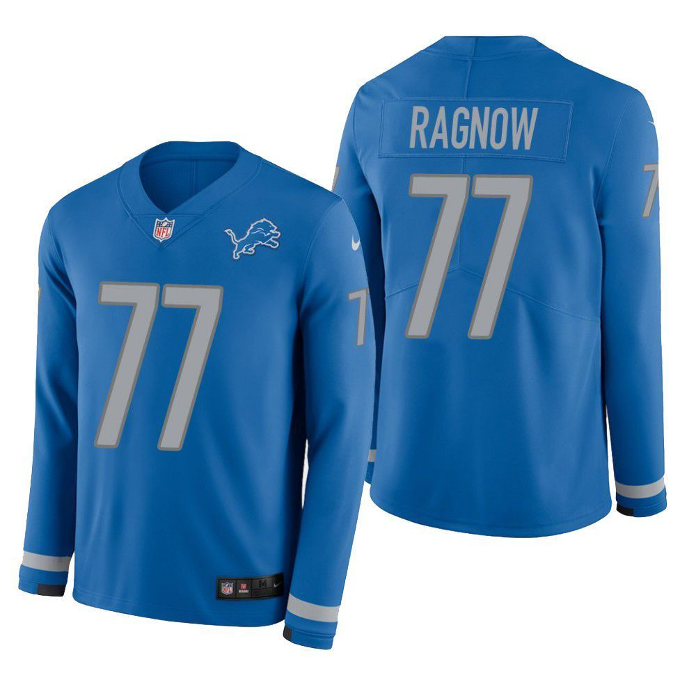 Detroit Lions Frank Ragnow Therma Long Sleeve Mens Jersey Blue ...