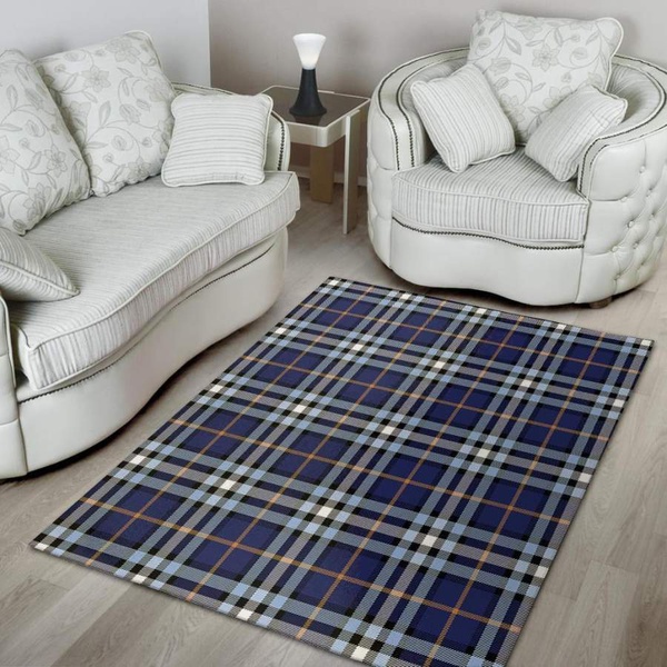 Blue Navy Plaid Tartan Area Rug