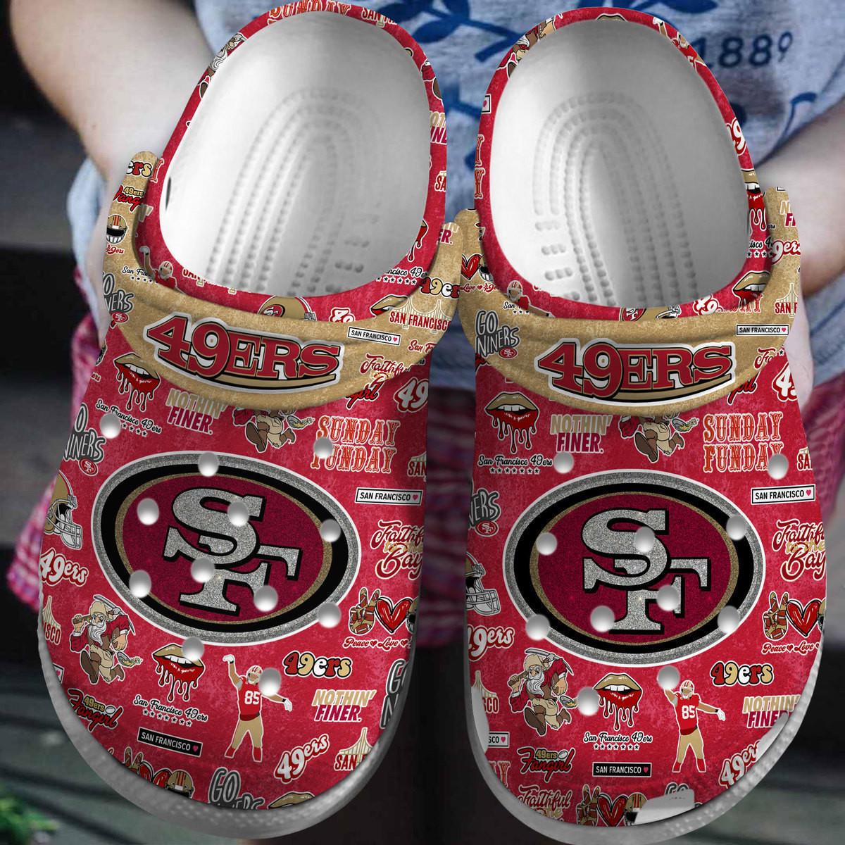 San Francisco 49ers NFL Sport Crocs Crocband Clogs Shoes Comfortable For Men Women and Kids 2