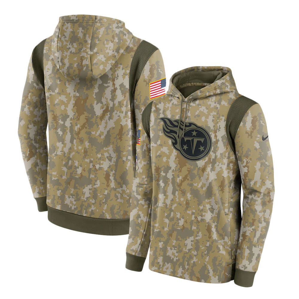 Tennessee Titans Camo 2021 Salute To Service Therma Hoodie