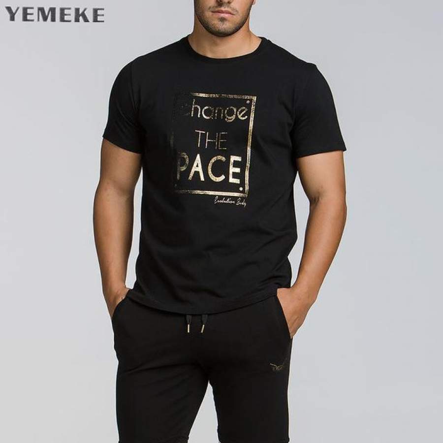 Men Summer Bodybuilding cotton Short sleeve t shirt Gyms Fitness male casual workout Black white tees tops clothing