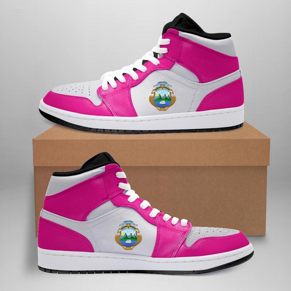 Costa Rica High Top Sneakers Shoes Mid Hyper Pink White (Women’s/Men’s) A7