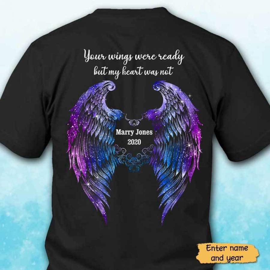 Your Wings Were Ready Sparkling Memorial Personalized Shirt