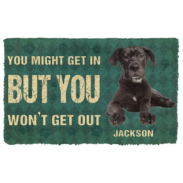 Waybackapparel You Might Get In But You Wont Get Out Great Danes Dog 3D Doormat