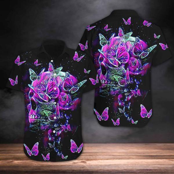 Skull Purple Hawaii Shirt Ha90649