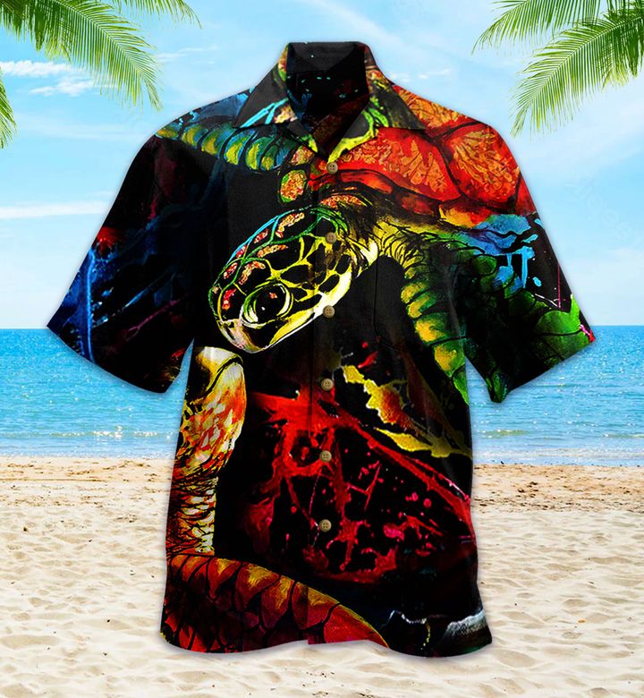 Turtle Couple Colorful Hawaii Shirt Ha58672