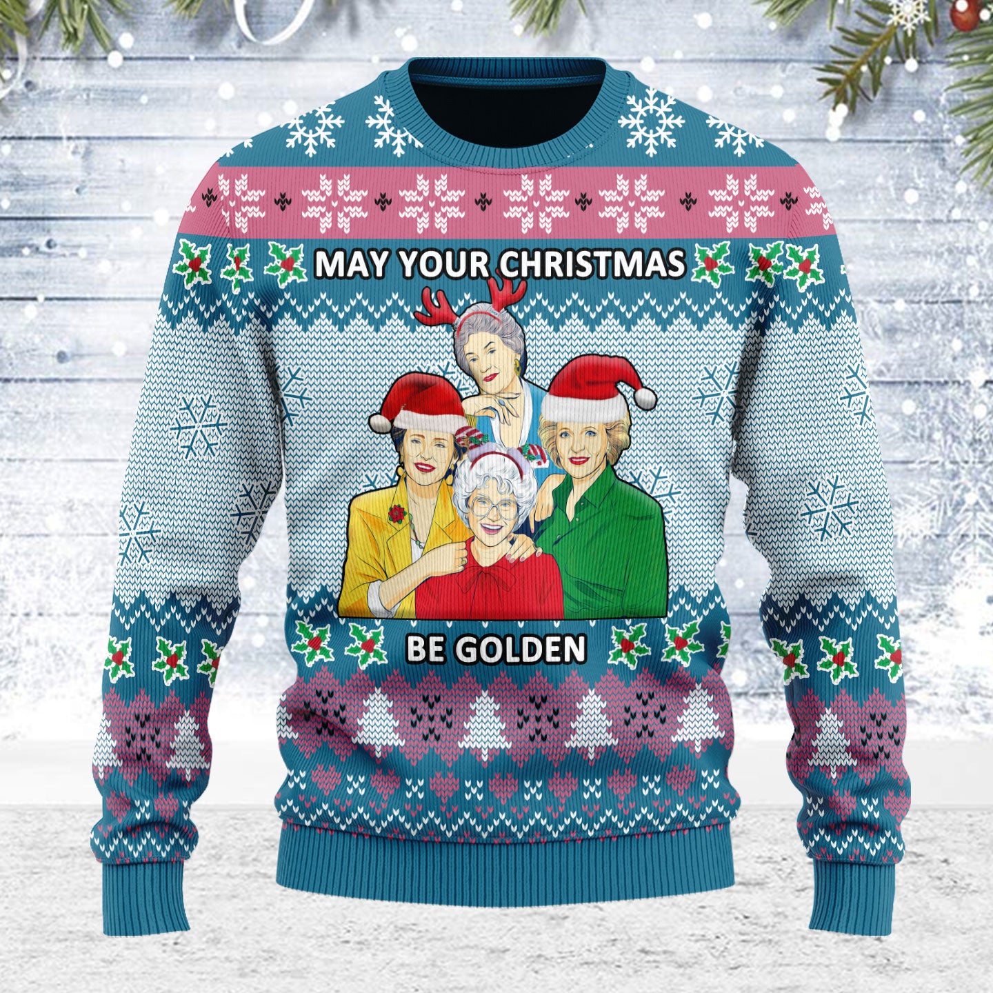 Customspig Ugly Christmas Sweater May Your Christmas Be Golden 3D Apparel