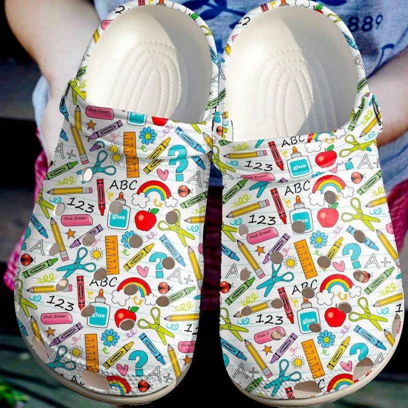 Teacher Learning Tools Pattern Crocband Clog Shoes For Men Women