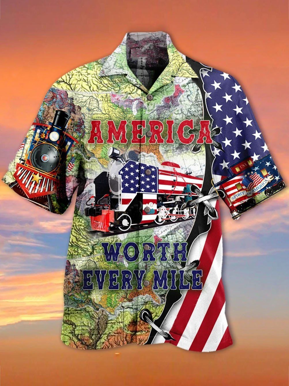 America Worth Every Mile Hawaiian Shirt | Unisex | Adult | Hw4087