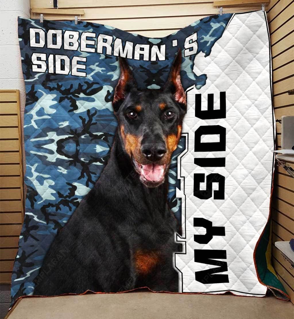 Doberman Doberman Side And My Side Quilt Blanket Christmas Christmas Gifts Merry Christmas Holiday Gifts Gift Dhc03011250Dd