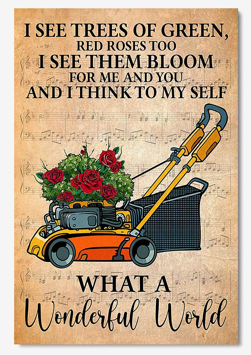 What A Wonderful World Lyrics Gardening Wall Art For Gardener Home Decor Poster