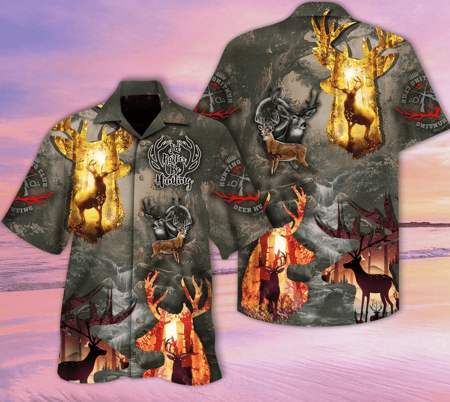 Hawaii Aloha Shirts Deer Hunter Club Ha76236