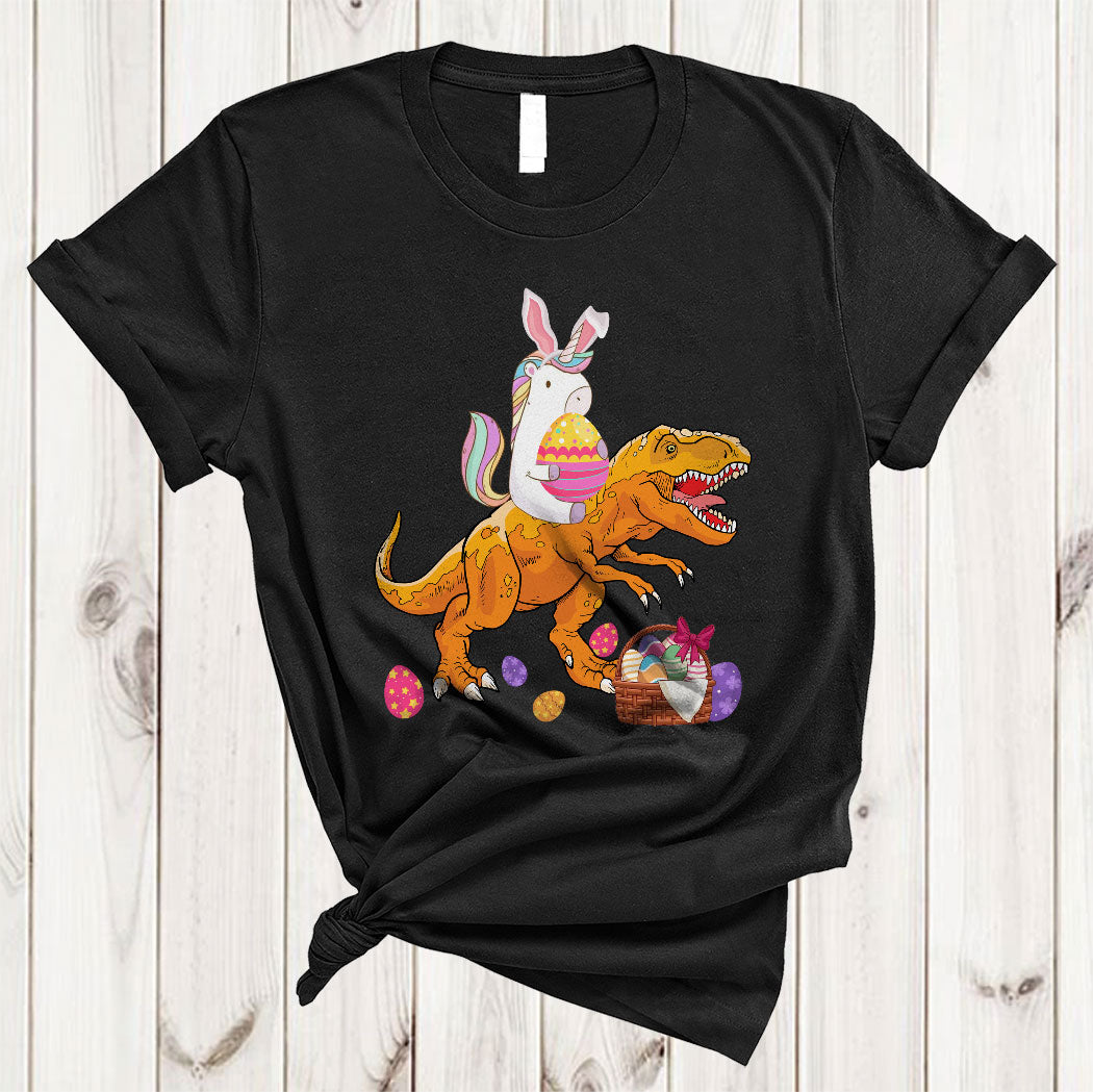 Bunny Unicorn Riding T-Rex Dinosaur Cute Easter Day Bunny Unicorn T-Rex Egg Hunt Lover Gifts T-Shirt