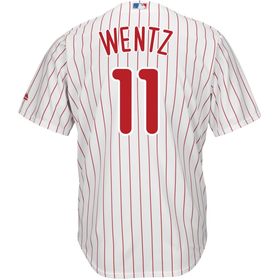 Carson Wentz Philadelphia Phillies Majestic X MLB Crossover Cool Base Player Jersey – White