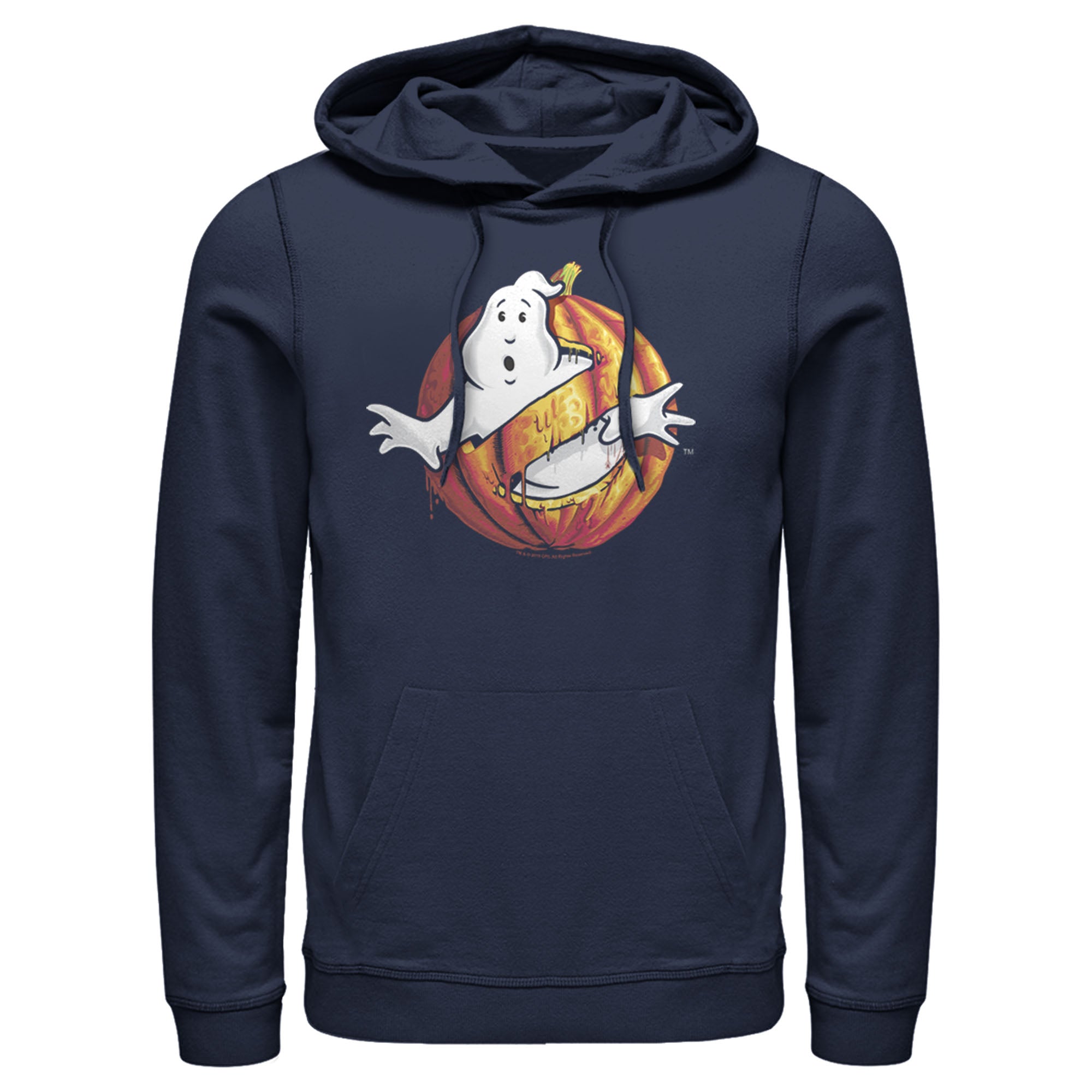 Ghostbusters Men’S Halloween Pumpkin Logo  Pull Over Hoodie