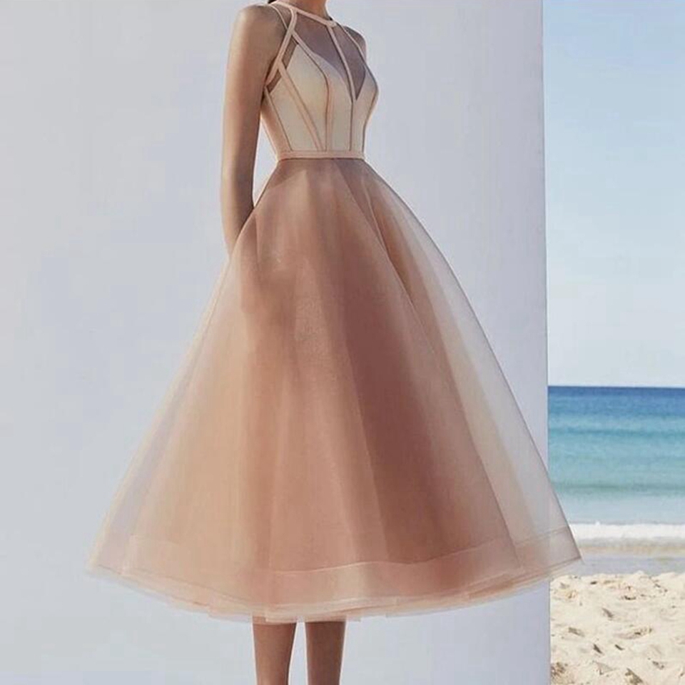 Tulle Maxi Short Prom Dresses 2023Kiss Dress Women Formal Party Night Tea-Length Pink Robes Sleeveless Elegant Evening Gowns alx