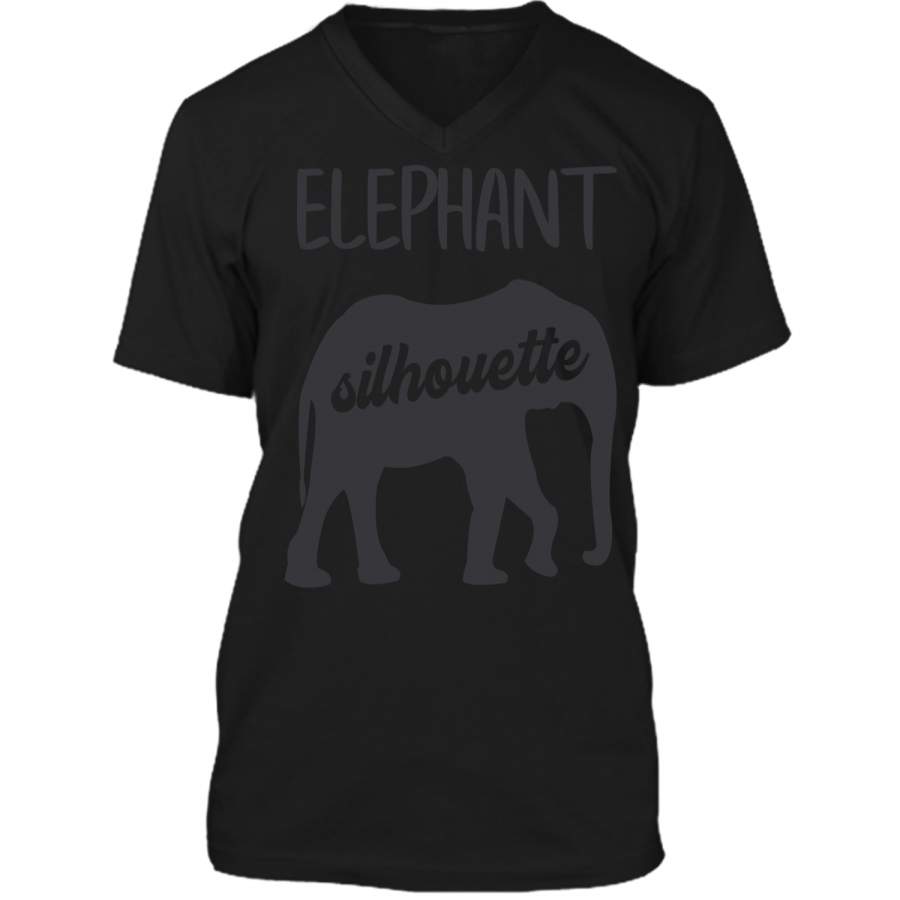 Men_s T Shirt Elephant Family Pattern is Behind Mens Printed V-Neck T