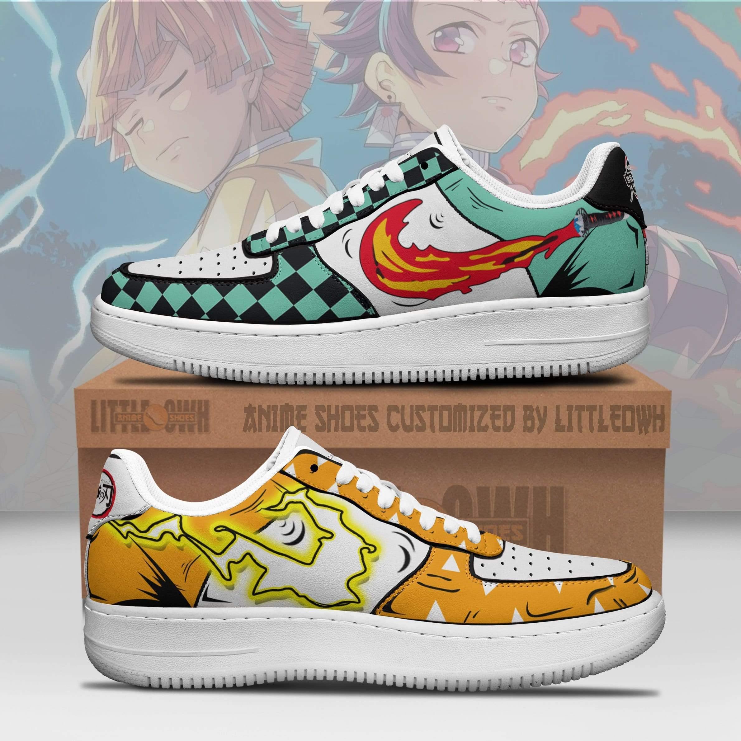 Tanjiro And Zenitsu Air Sneakers Custom Demon Slayer Anime Shoes