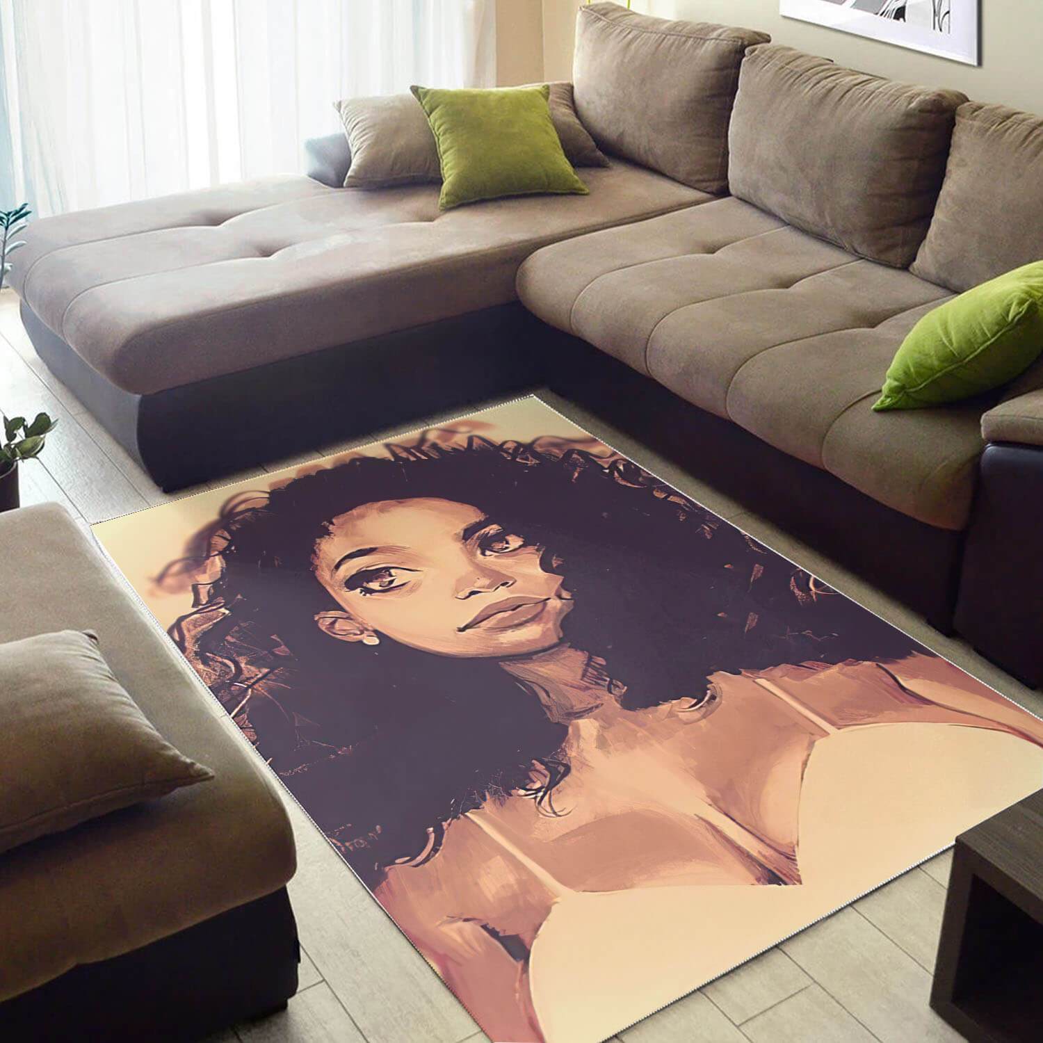 African Rugs Pretty Lady With Afro Carpet African Design Afrocentric Decorating Ideas WBG15871