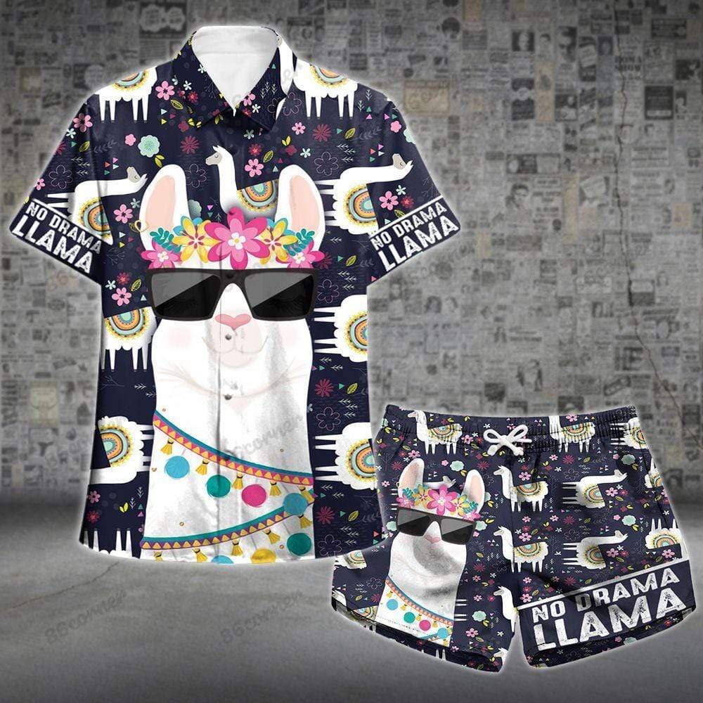 Amazing Llama Aloha Hawaii Shirts Women Board Shorts Ha36478