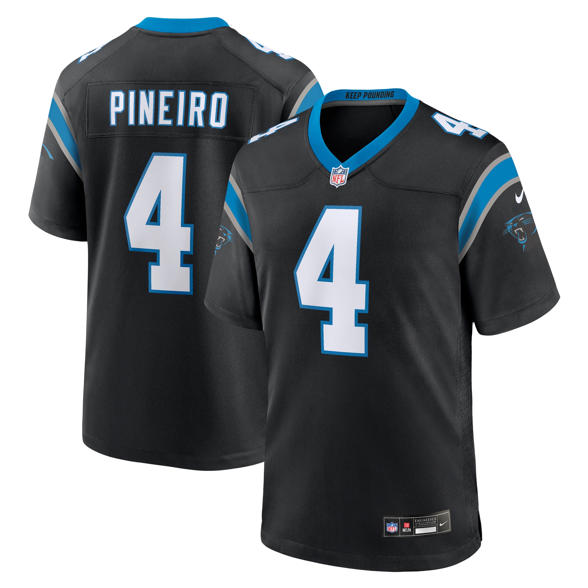 Men’s Carolina Panthers Eddy Pineiro Black Team Game Jersey