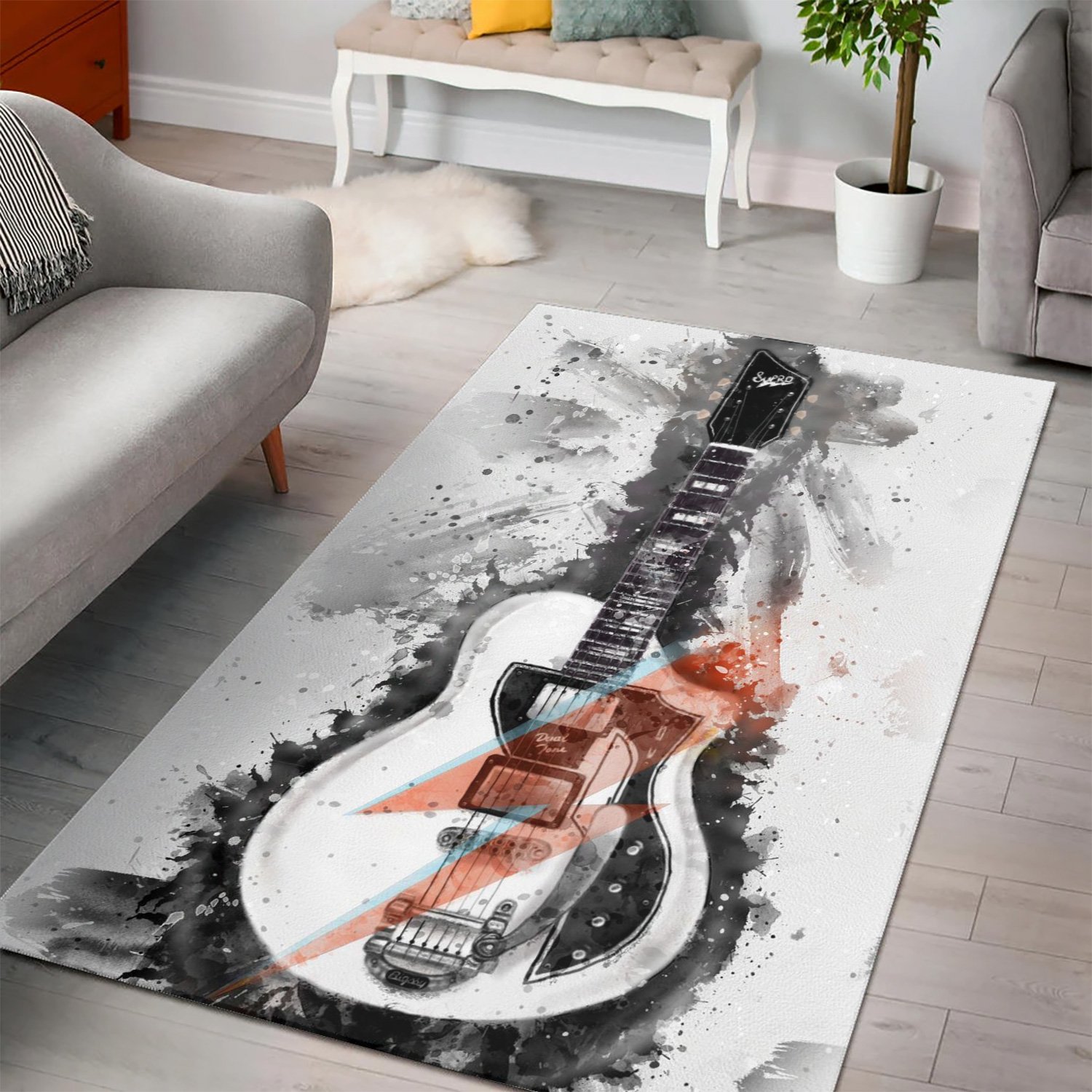 David Bowie S Guitar  Area Rugs,  Gift for fans,  Halloween Gift