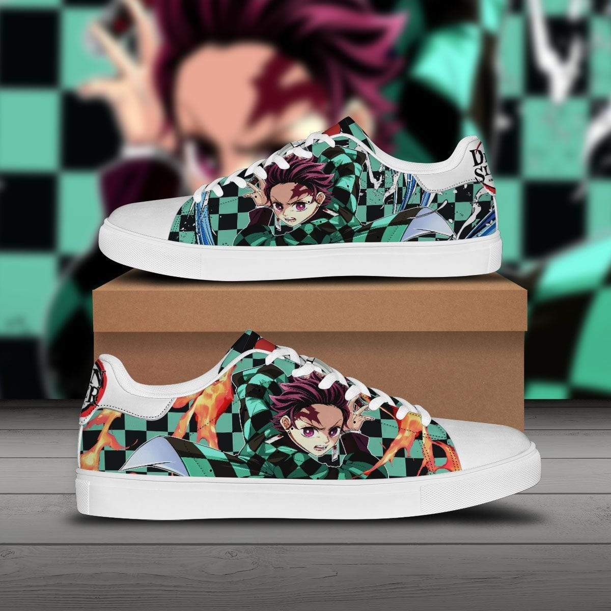 Tanjiro Kamado Skate Sneakers Custom Demon Slayer Anime Shoes