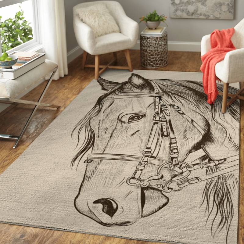 A Horse Portrait – Animals Area Rug Carpet