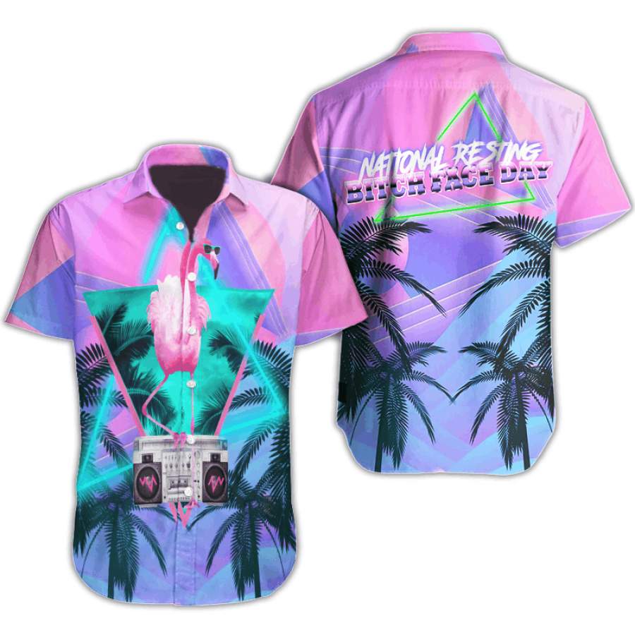 Hawaii Aloha Shirts Flamingo Face Day Ha78678