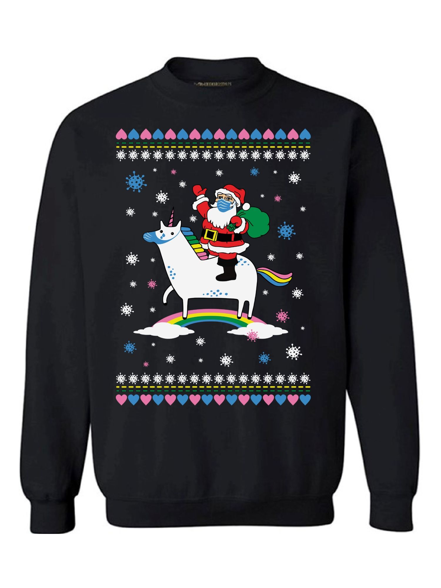 Ugly Christmas Sweater Xmas Unicorn And Santa Sweatshirt