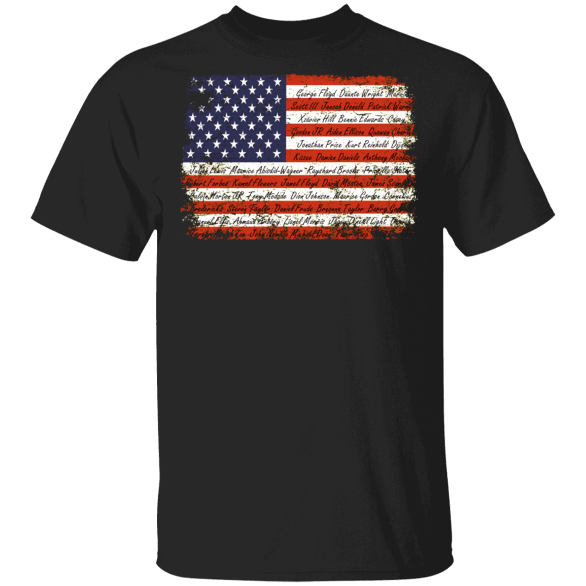 Say Their Name BLM Shirt George Floyd Daunte Wright American Flag Black Lives Matter T-Shirt