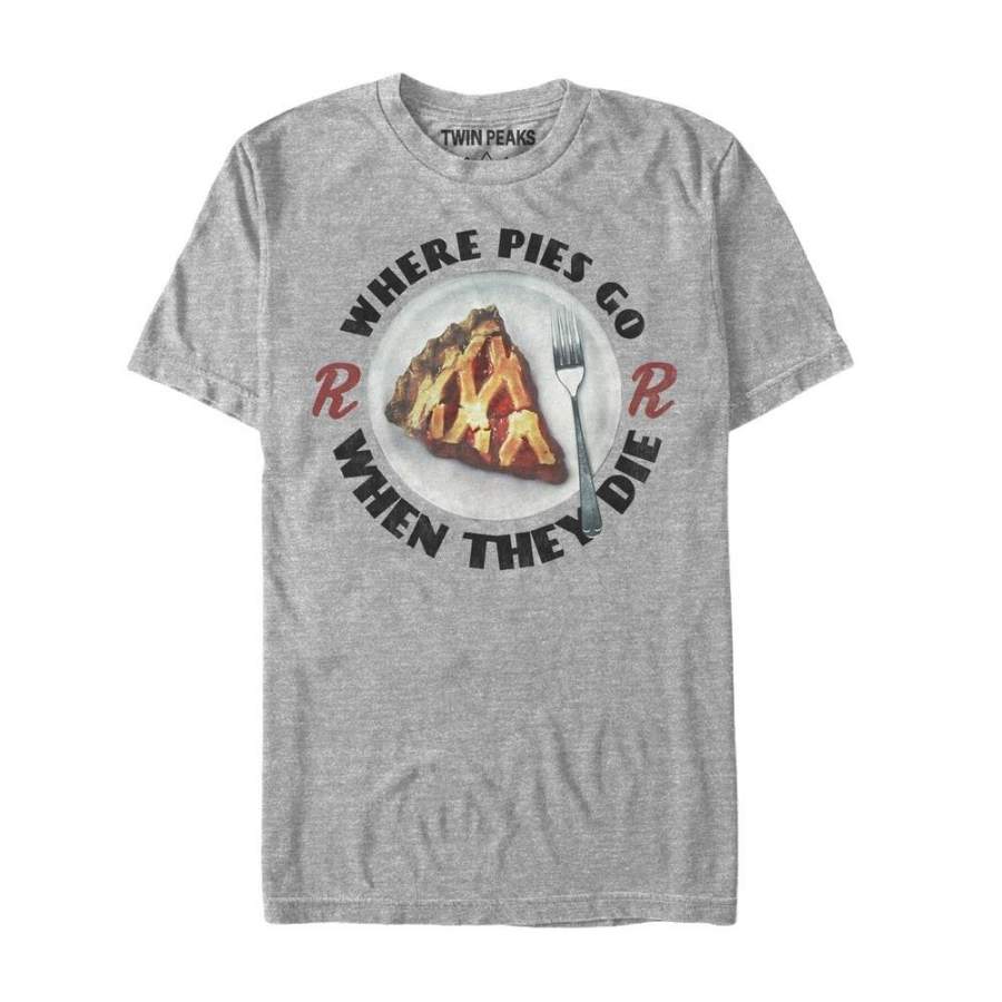 Twin Peaks Men’s Where Pies Go When They Die  T Shirt Athletic Heather