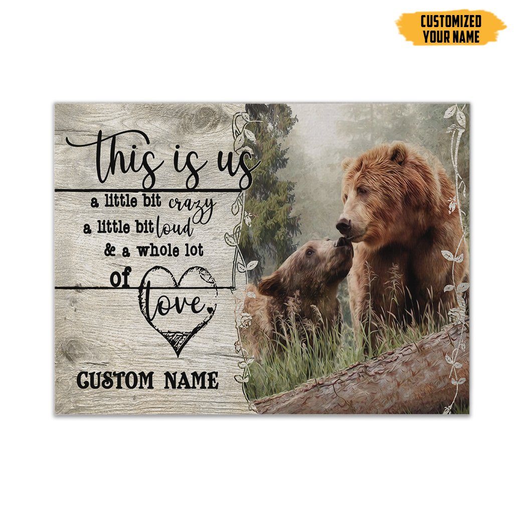Gearhumans Gearhuman 3D Bear Couple A Little Bit Of Custom Name Canvas
