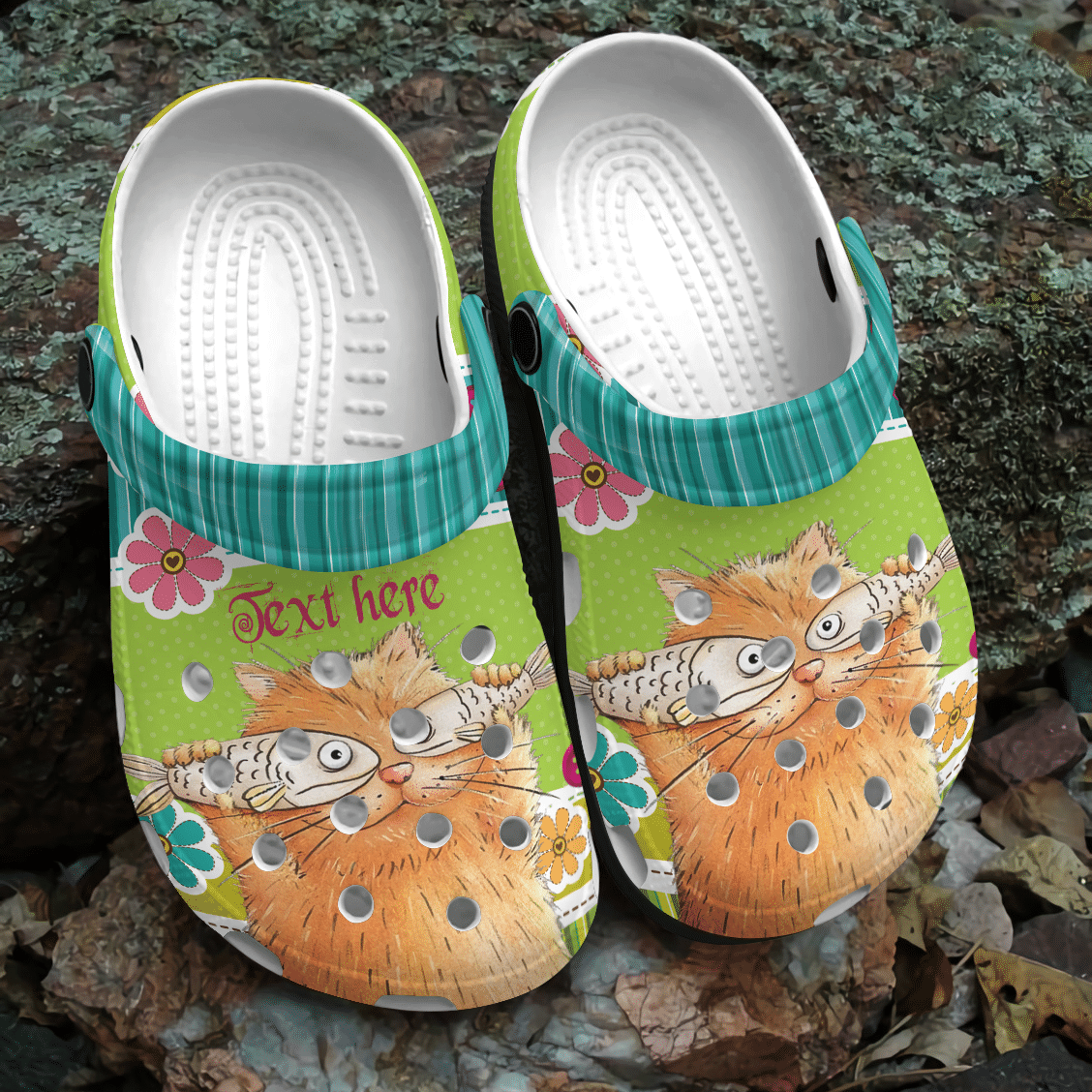 Cat Personalized Clog, Custom Name, Text, Color, Number Fashion Style For Women, Men, Kid, Print 3D Cat And Fish