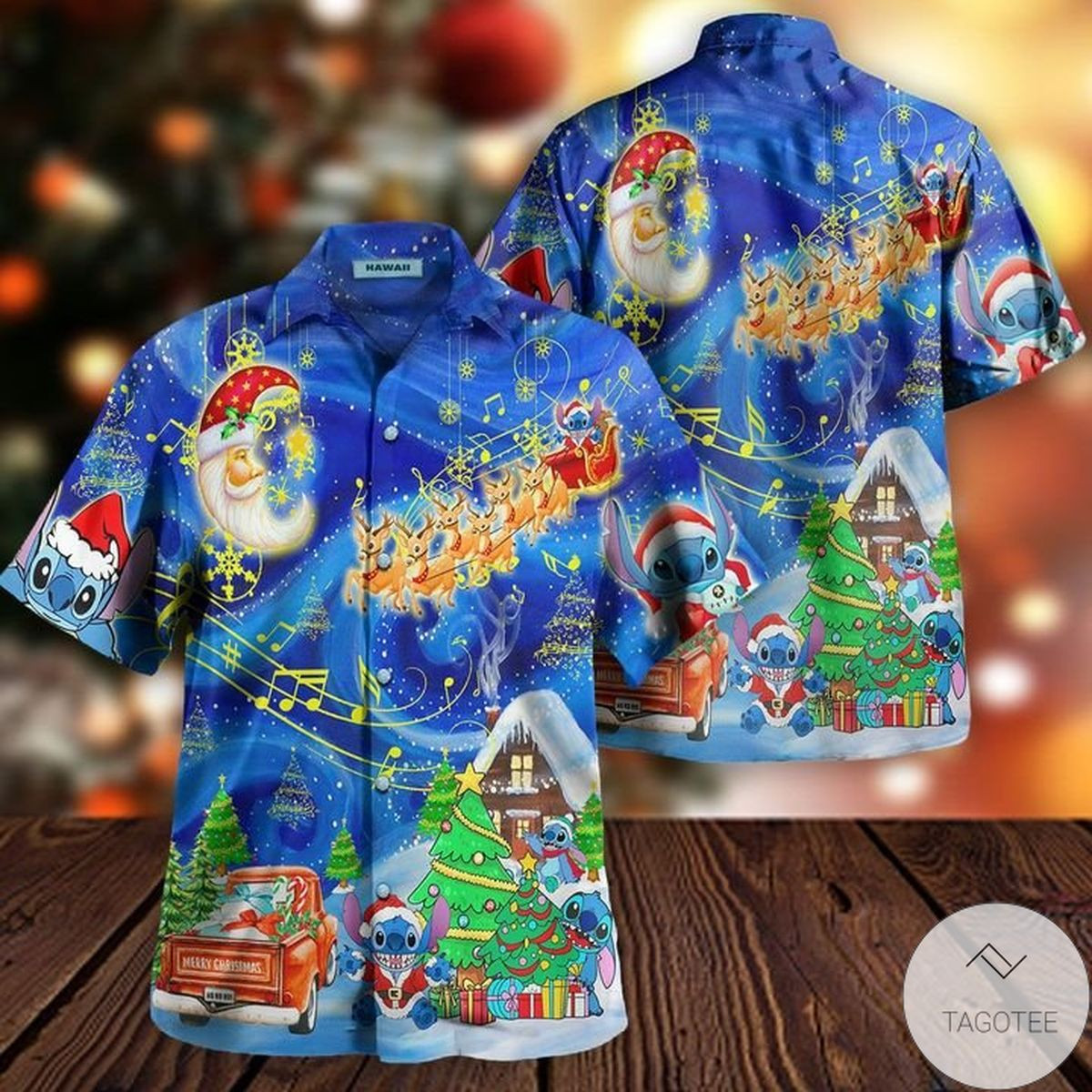 Christmas Hawaii Stitch In Amazing Button Up Shirt For Men Ha9410