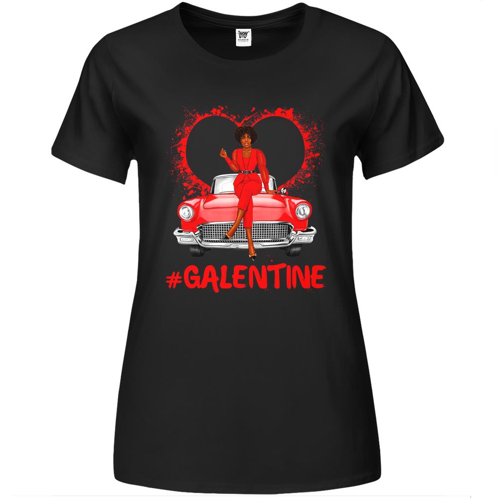 Galentines Day Single Best Melanin Queen Black Women Friends Premium Womens T Shirts