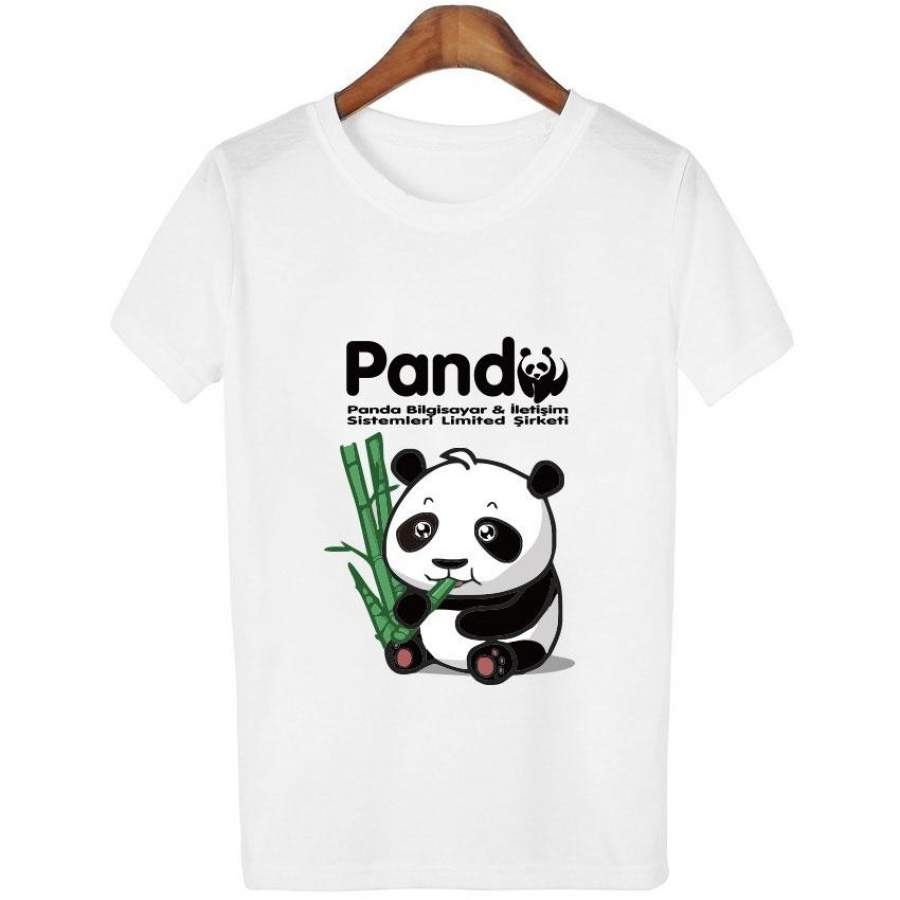 2017 Summer Fashion Casual T-Shirt Panda Expressions Printing T-Shirt Round Neck Graphic Teest Shirt