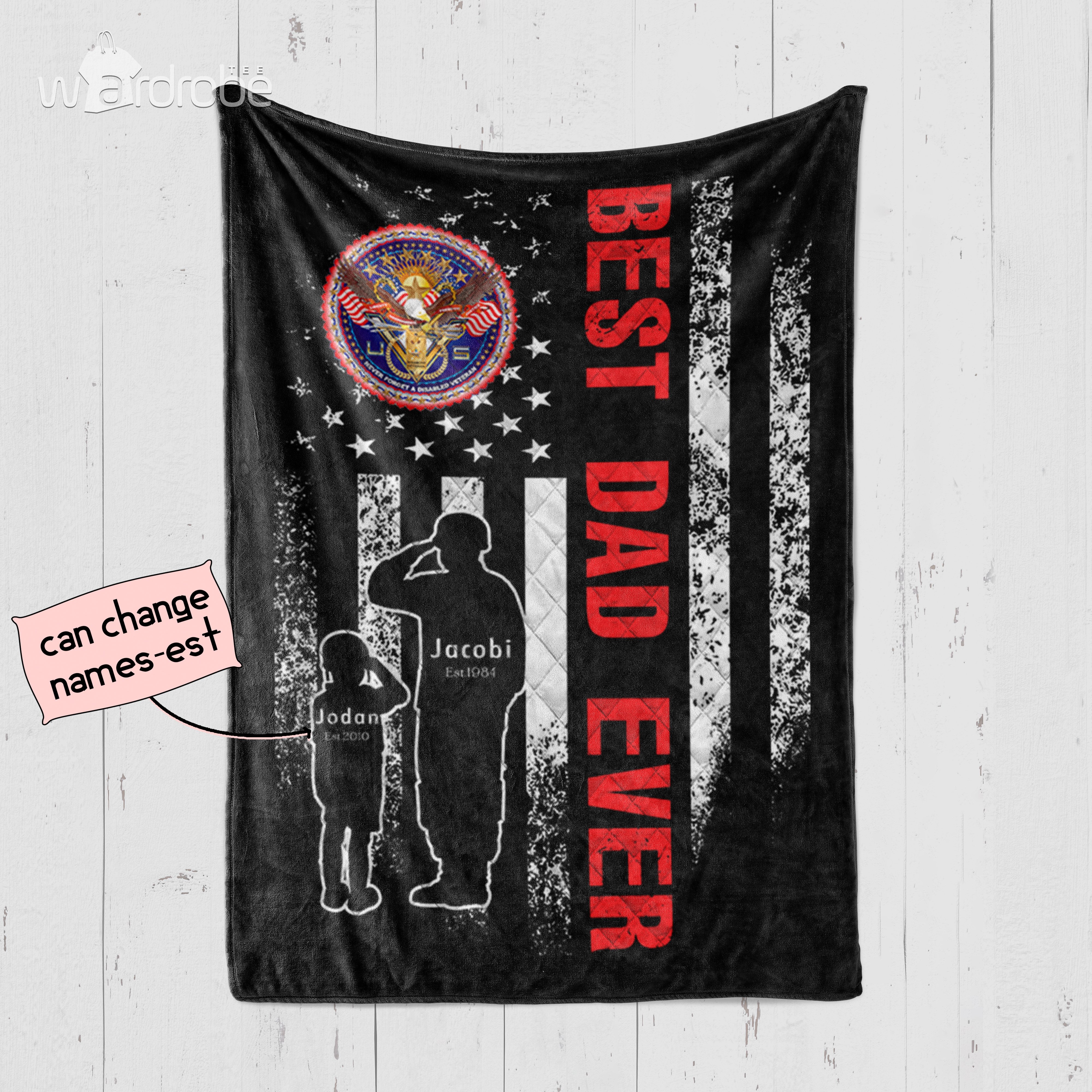Personalized Father’s Day Gift Dad And Son Never Forget A Disabled Veteran – Quilt Blanket