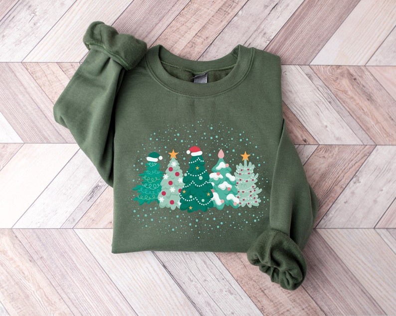 Tree Christmas Sweatshirt 2D Crewneck Sweatshirt