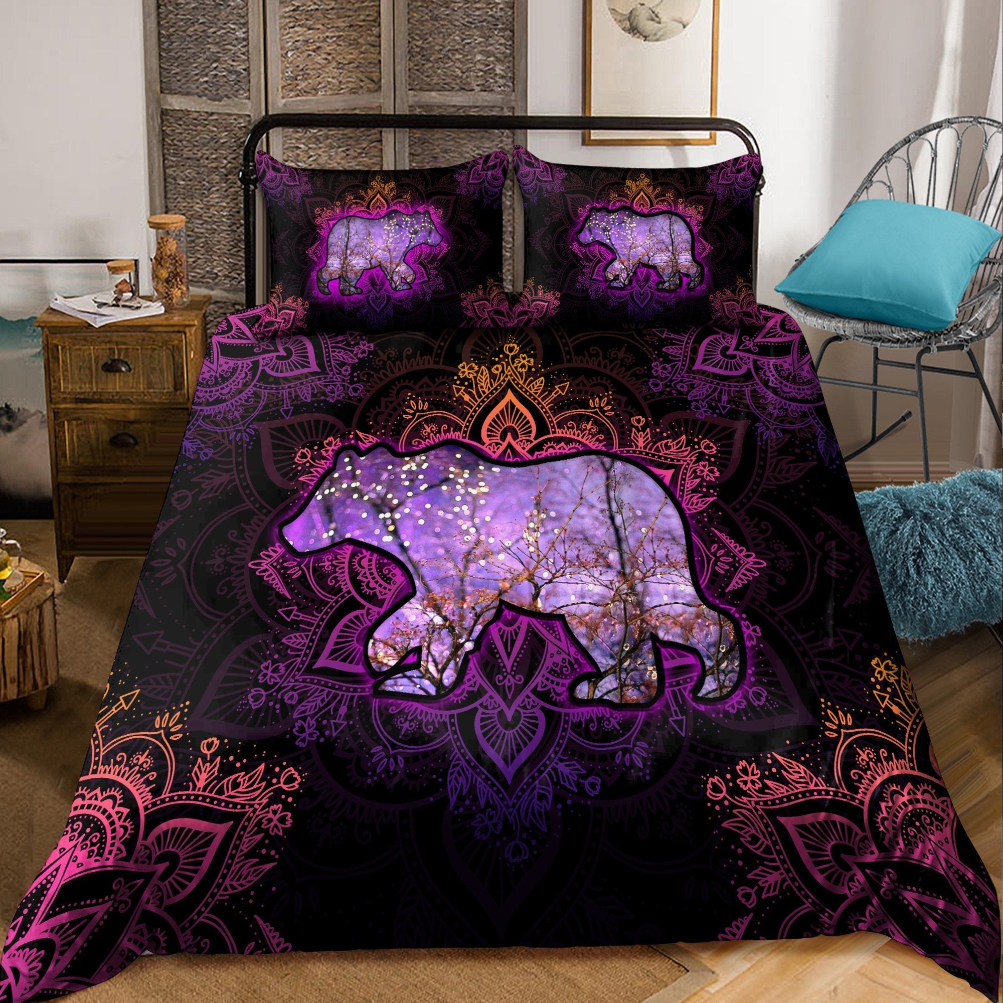 Tmarc Tee Awesome Mandala Mama Bear Bedding Set Ntn10052003-Mei