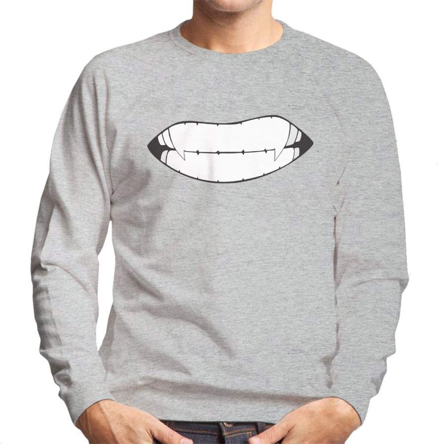 Japanese Manga Vampire Teeth Baring Men’s Sweatshirt