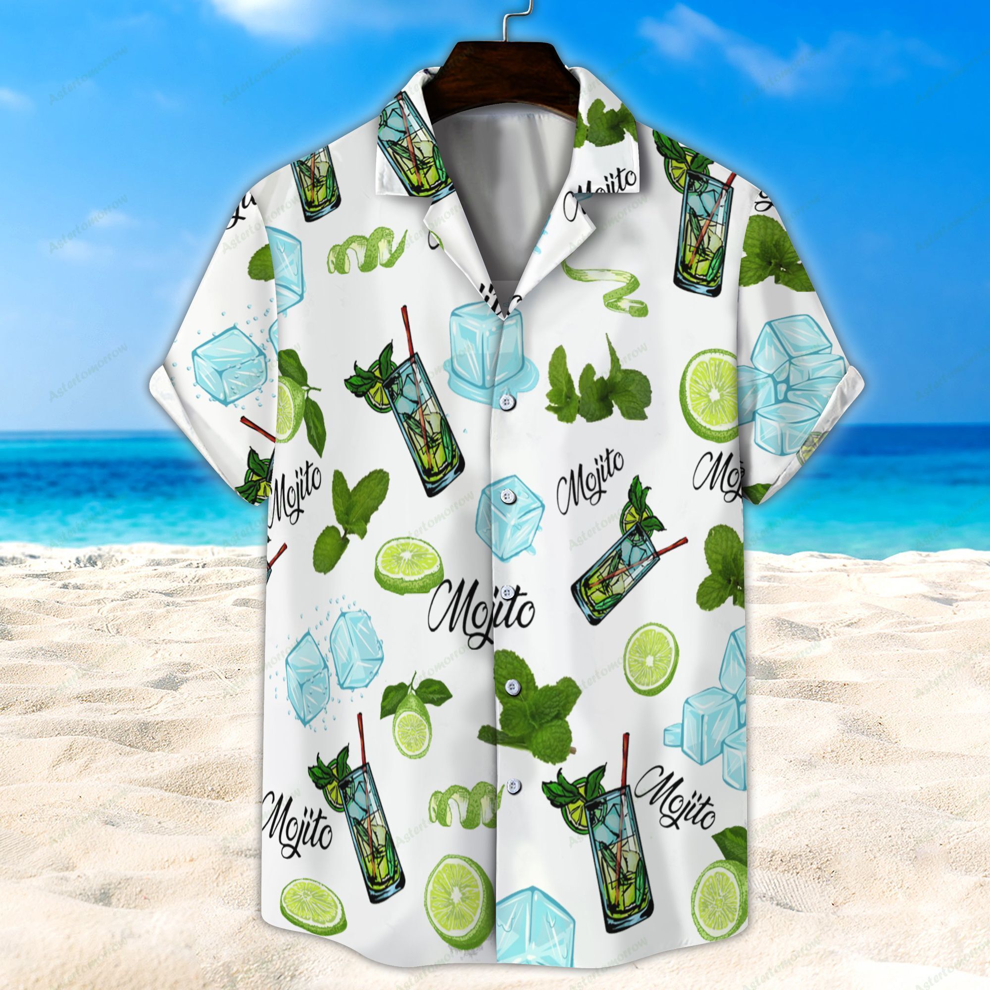 White Mojito Cocktail Unisex Hawaiian Shirt Beach Hawaiian Ha834