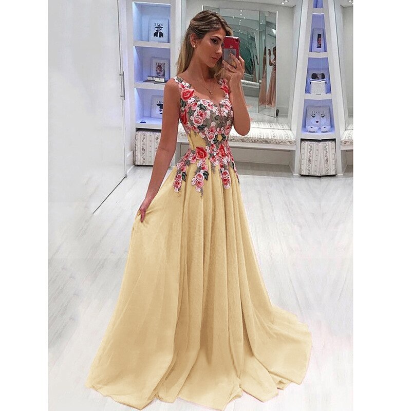 Women Elegant Princess Party Long Dress 2021 Summer Ladies V-Neck Floral Maxi Dresses Sexy White Wedding Robe Female Plus Size alx