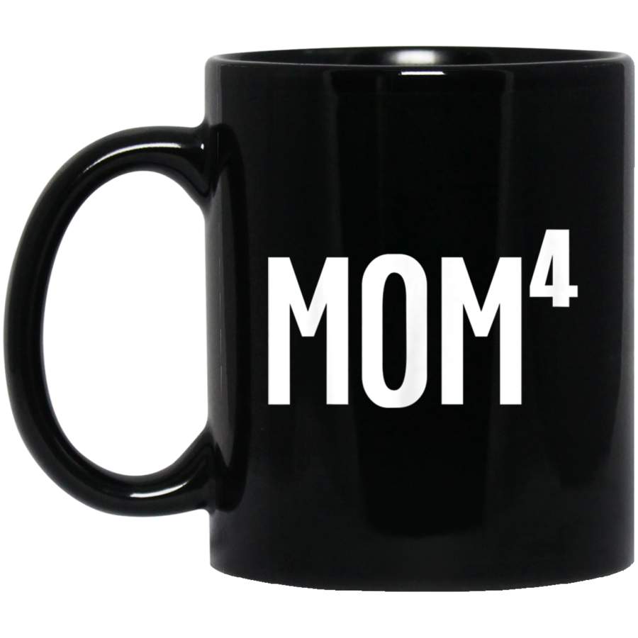 W Mom of 4 Kids – Funny Cute Mothers Day Gift For Mom 11oz 15oz Black Mug Happy Easter Day Funny Colors Eggs Bunny Ears Peeps Cute