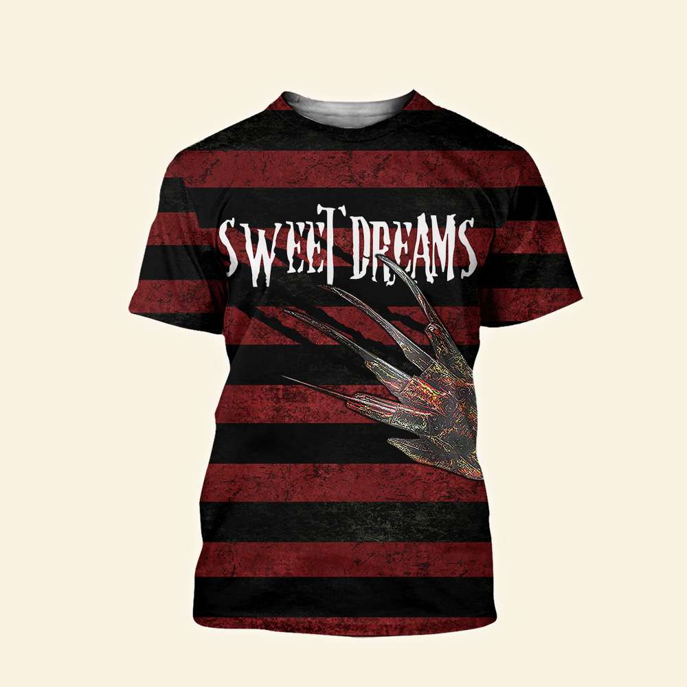 3D Print Horror Shirts Ideas Sweet Dreams One Two Never Sleep Again All Over Print Products