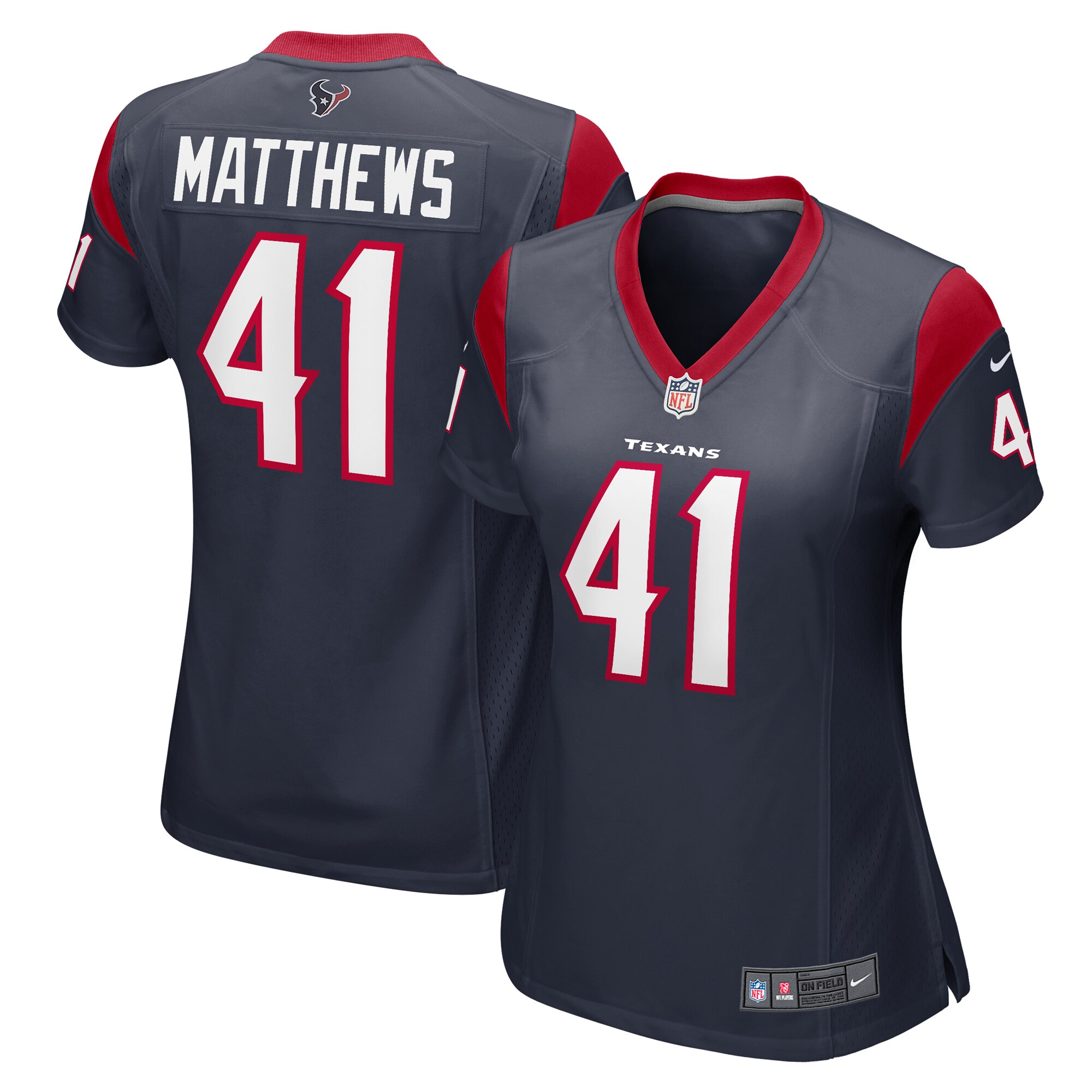 Jesse Matthews Houston Texans Women's Team Game Jersey – Navy