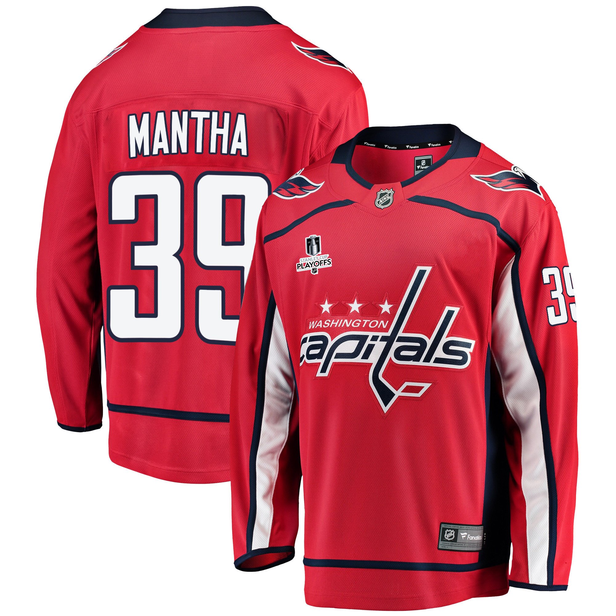 Washington Capitals Anthony Mantha 39 Home 2022 Stanley Cup Playoffs Breakaway Men Jersey – Red